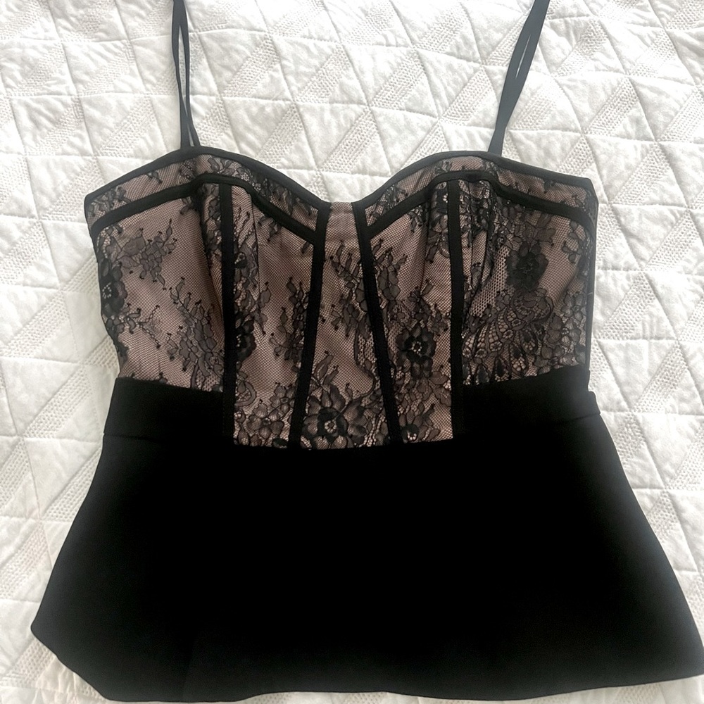 BNWT BCBG Corset Peplum Top